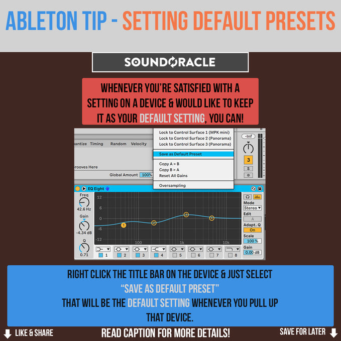 Ableton Tip - Setting Defaults Presets